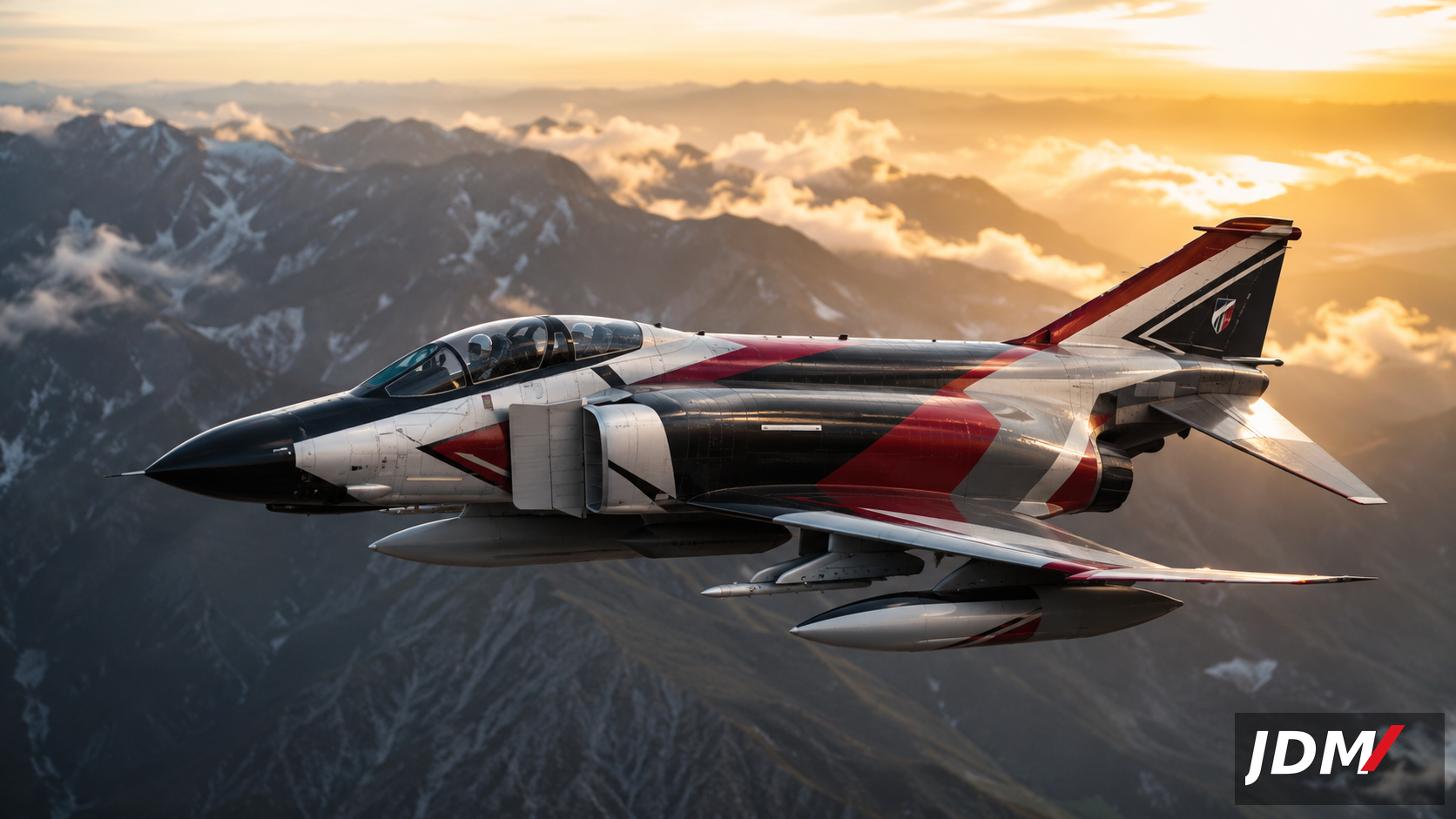 JDM Team F-4 Phantom II at golden hour